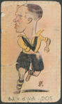716427 Verzamelplaatje met een tekening van Frienus van der Valk (1917-2003), speler van de Utrechtsche Voetbal- en ...